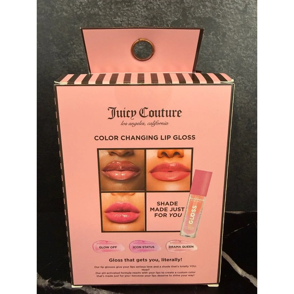 NEW Juicy Couture Color Changing Lip Gloss Trio Glow Off-Icon Status-Drama Queen